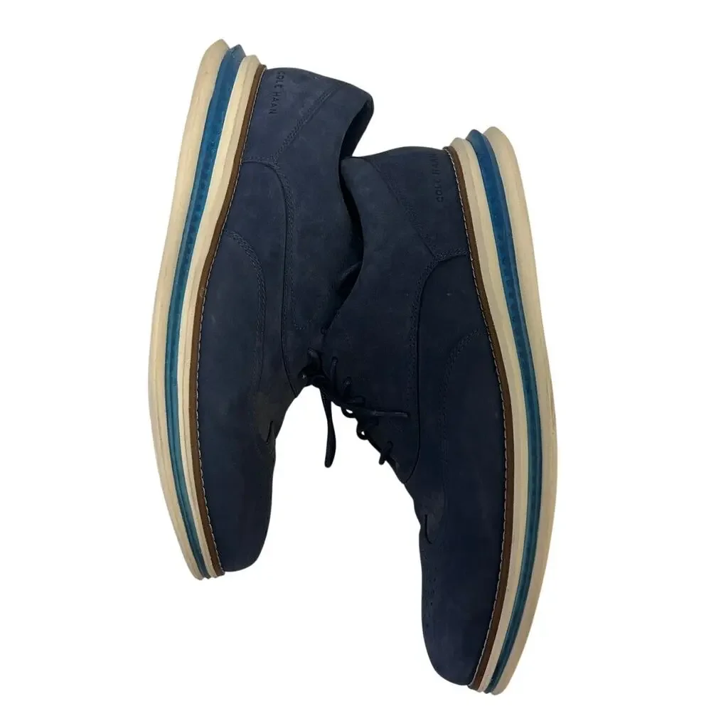 Cole Haan Original Grand Cloudfeel Energy Wingtip Oxfords Marine Blue and Ivory